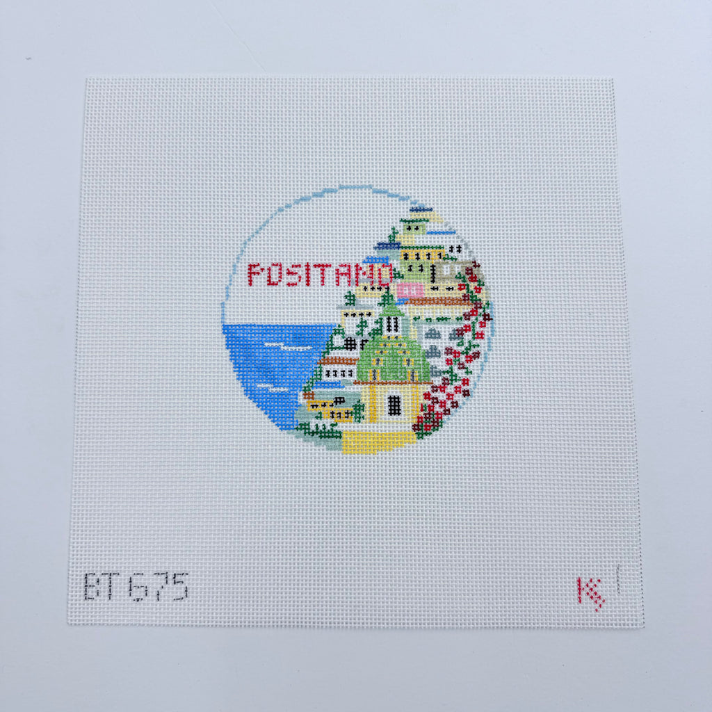 Positano Travel Round Canvas