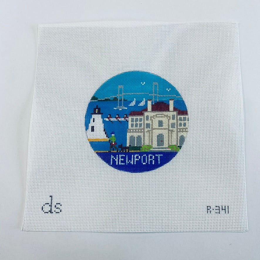 Newport Travel Round Needlepoint Canvas