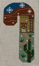 Adobe House Candy Cane Canvas - KC Needlepoint