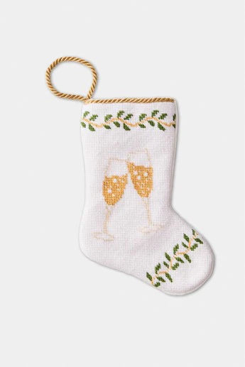 Champagne Toast Bauble Stocking - KC Needlepoint