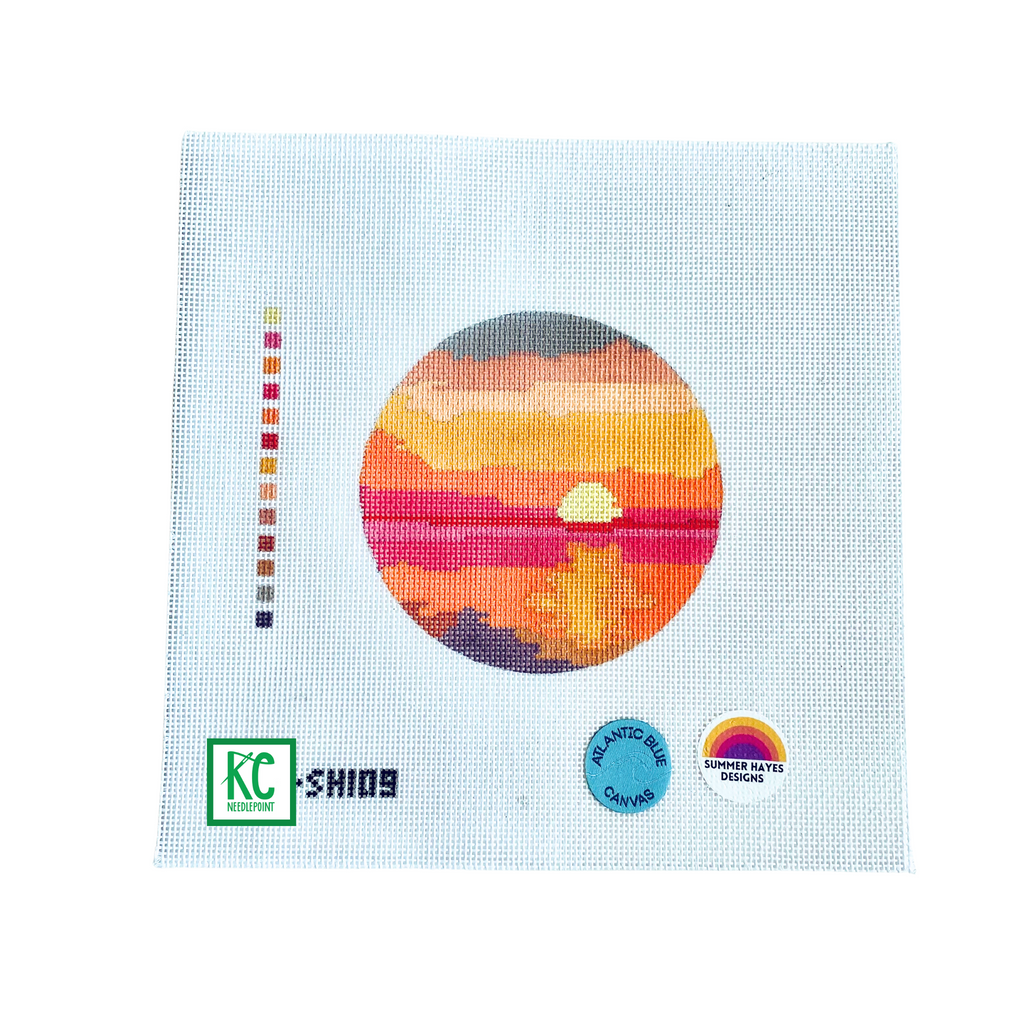 Caribbean Sunset Round Canvas