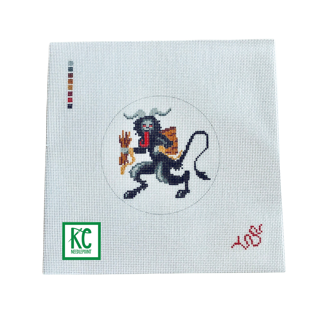 Krampus Round Canvas