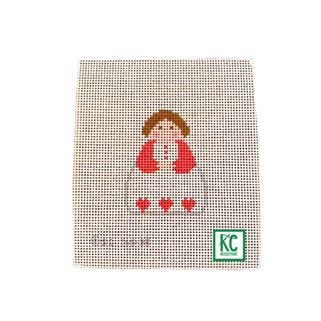 Angel with Red Hearts Needlepoint Canvas