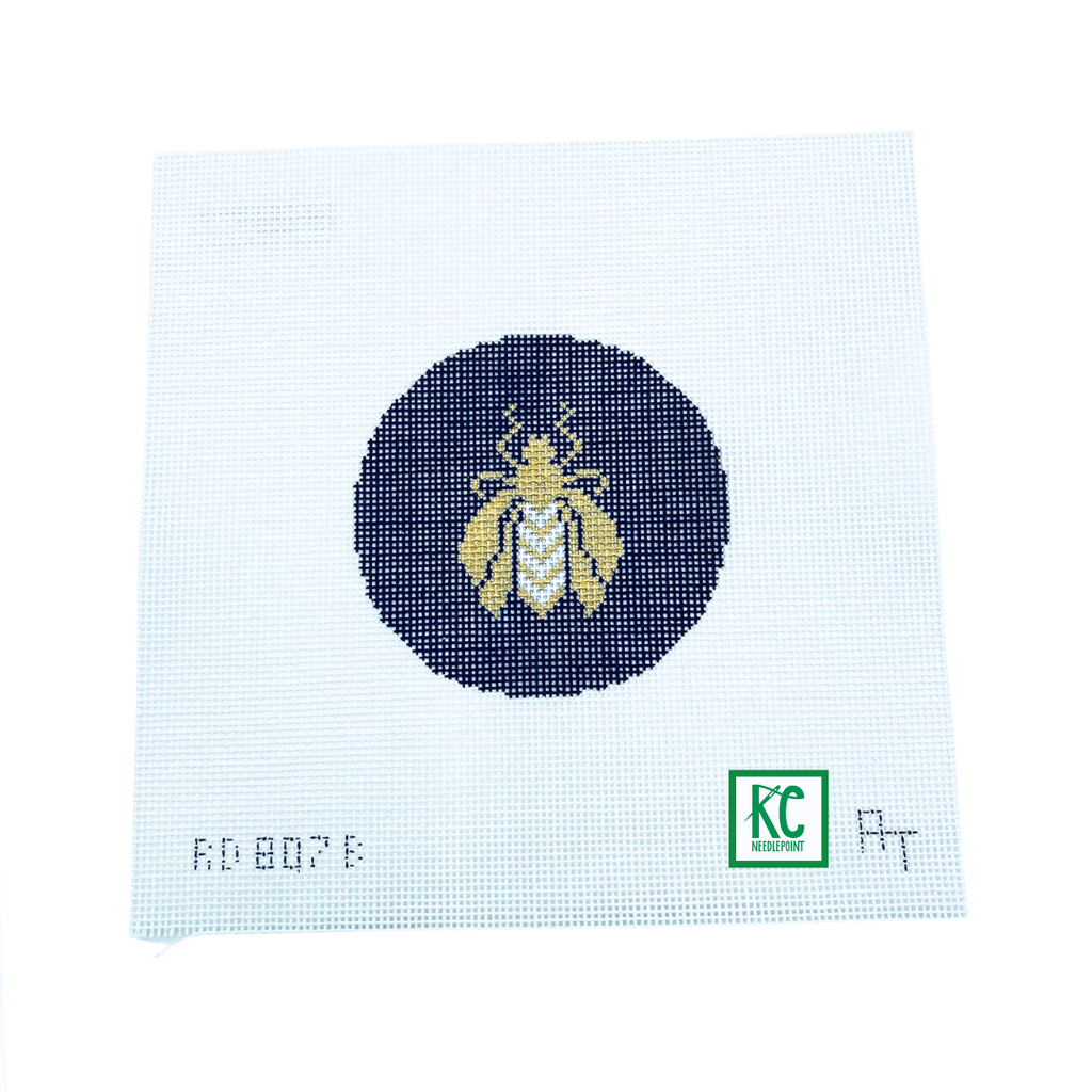 Bee Round in Blue Canvas