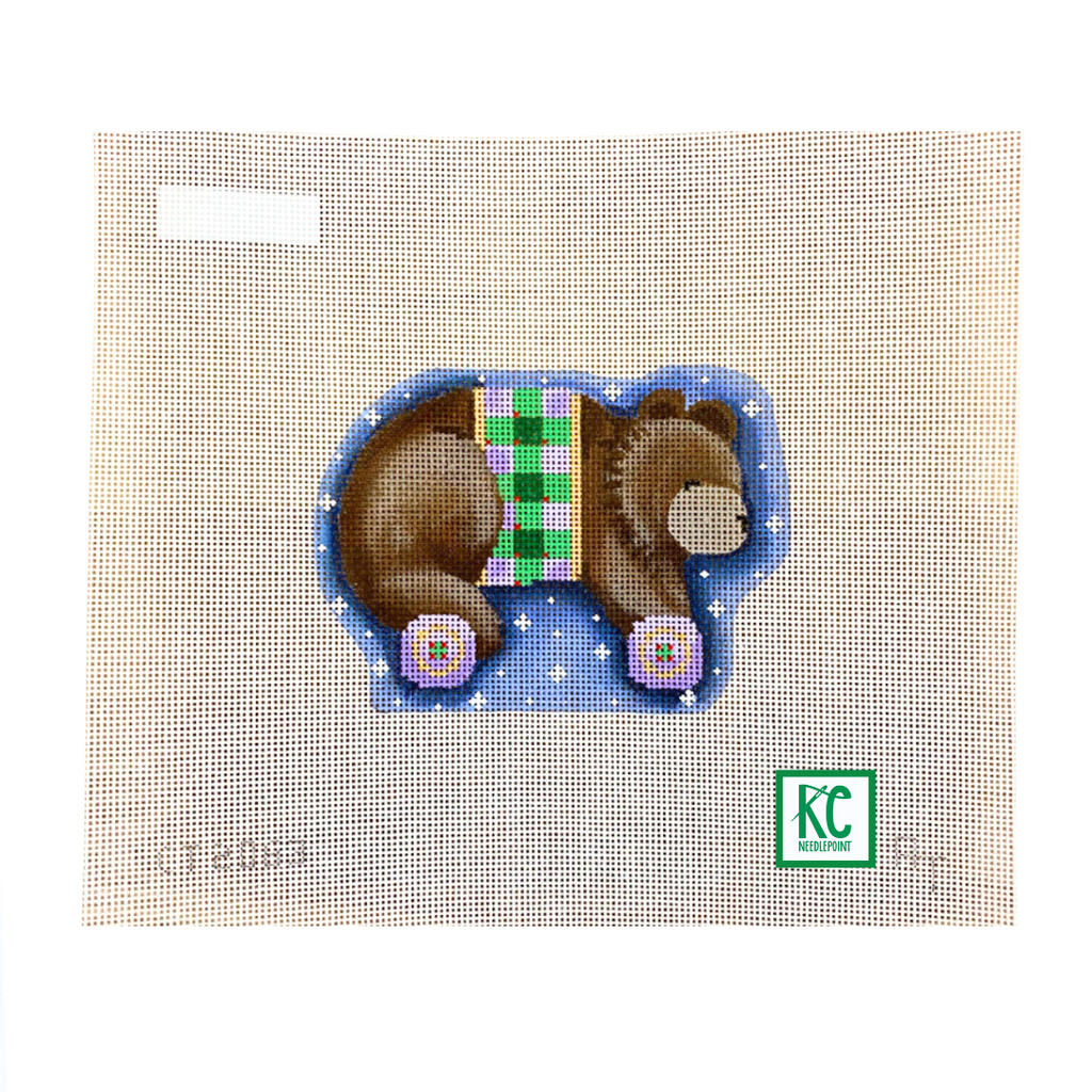 Brown Bear Wheels Ornament Canvas