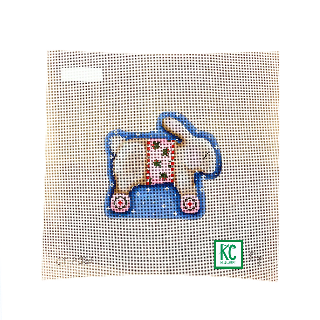 Brown Bunny Wheels Ornament Canvas