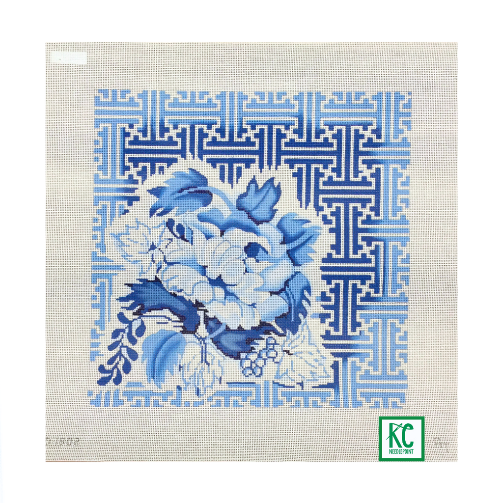 Floral Fretwork Chinoiserie Canvas