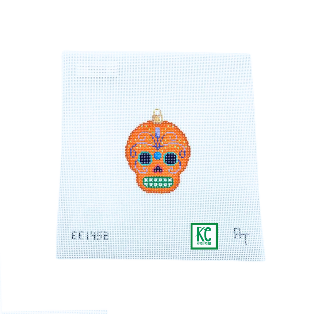 Orange Sugar Skull Canvas