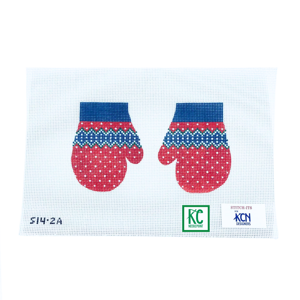 Red and Blue Mittens Canvas