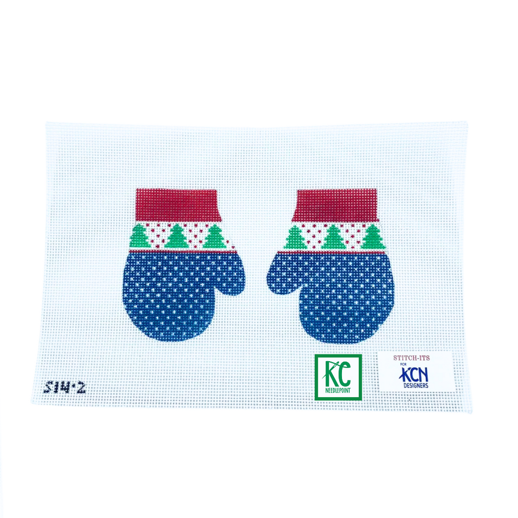 Christmas Trees Mittens Canvas