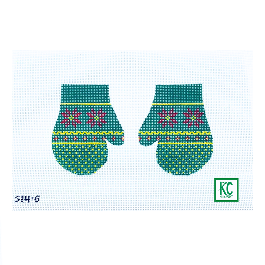 Poinsettias Mittens Canvas