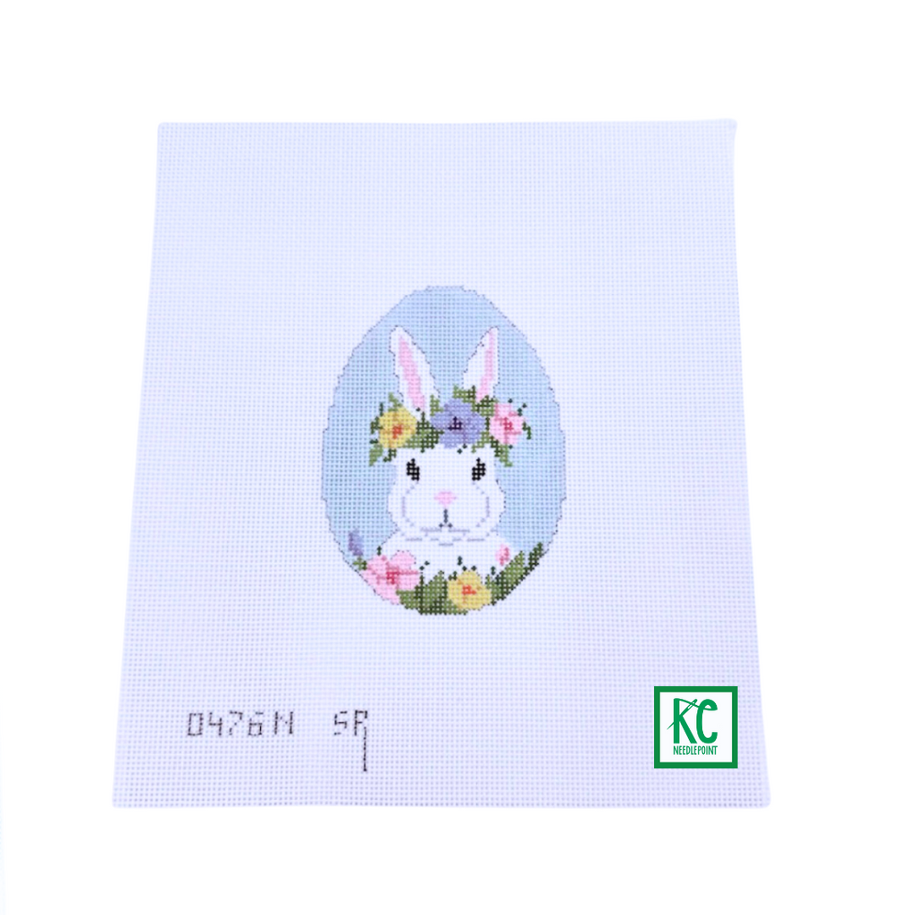 Floral Crown Bunny Egg Canvas