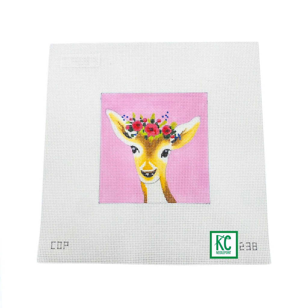 Deer with Floral Crown Canvas