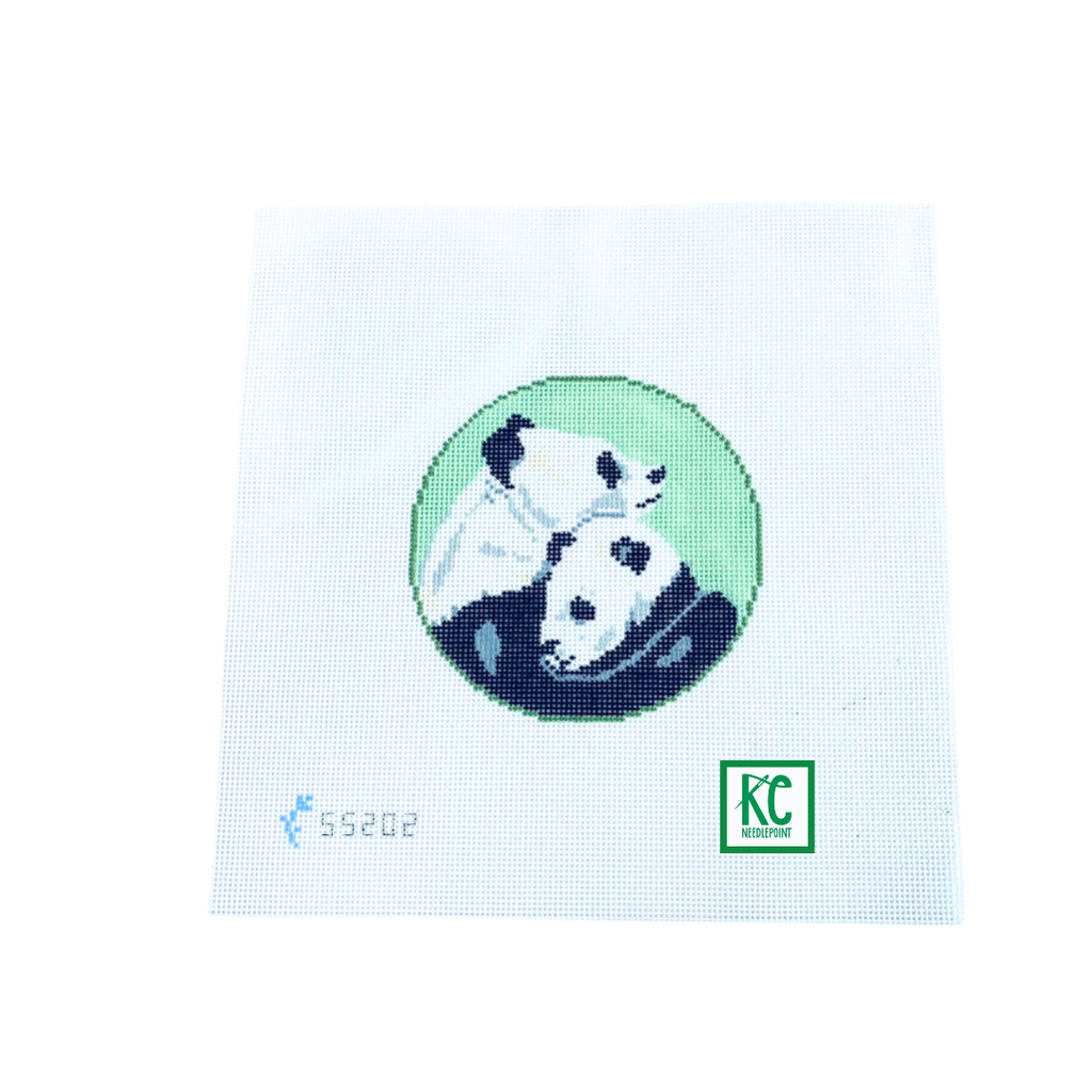 Mom and Baby Panda Needlepoint Canvas