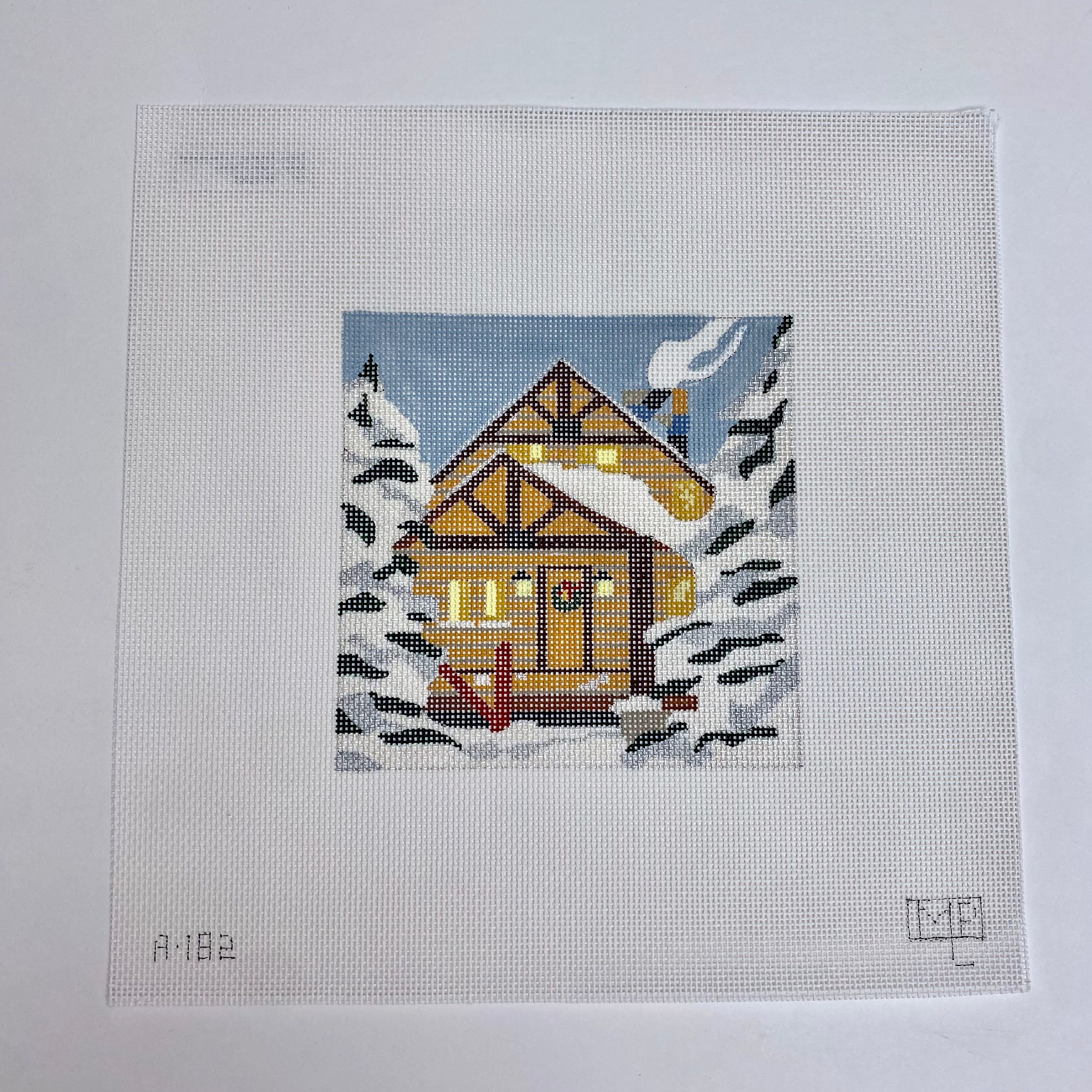 Mountain Cabin Canvas - KC Needlepoint