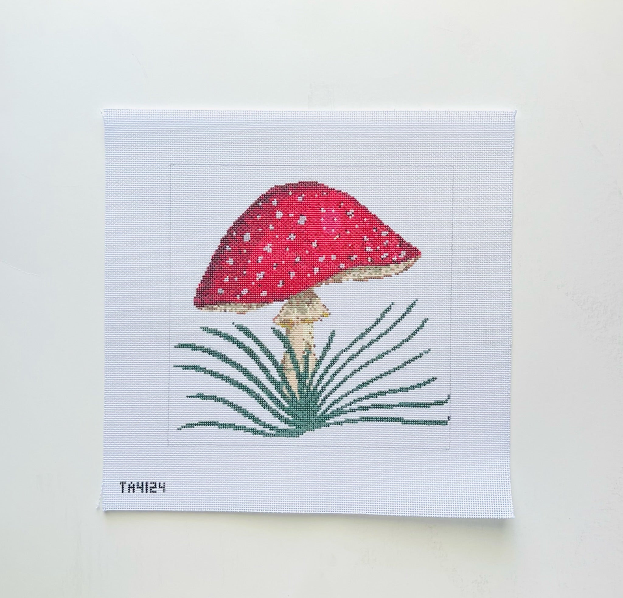 Fly Agaric on White Needlepoint Canvas - KC Needlepoint