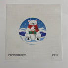 Polar Bear with Cup Ornament Canvas - KC Needlepoint