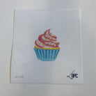 Pink Swirl Cupcake Canvas - KC Needlepoint