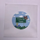 Fort Worth Texas Round Canvas - KC Needlepoint