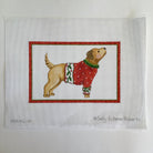 Yellow Dog in Red Sweater Canvas - KC Needlepoint