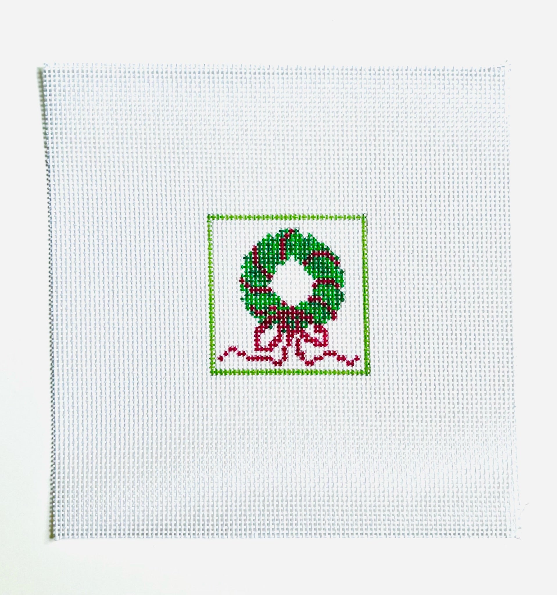 Wreath Square Canvas - KC Needlepoint