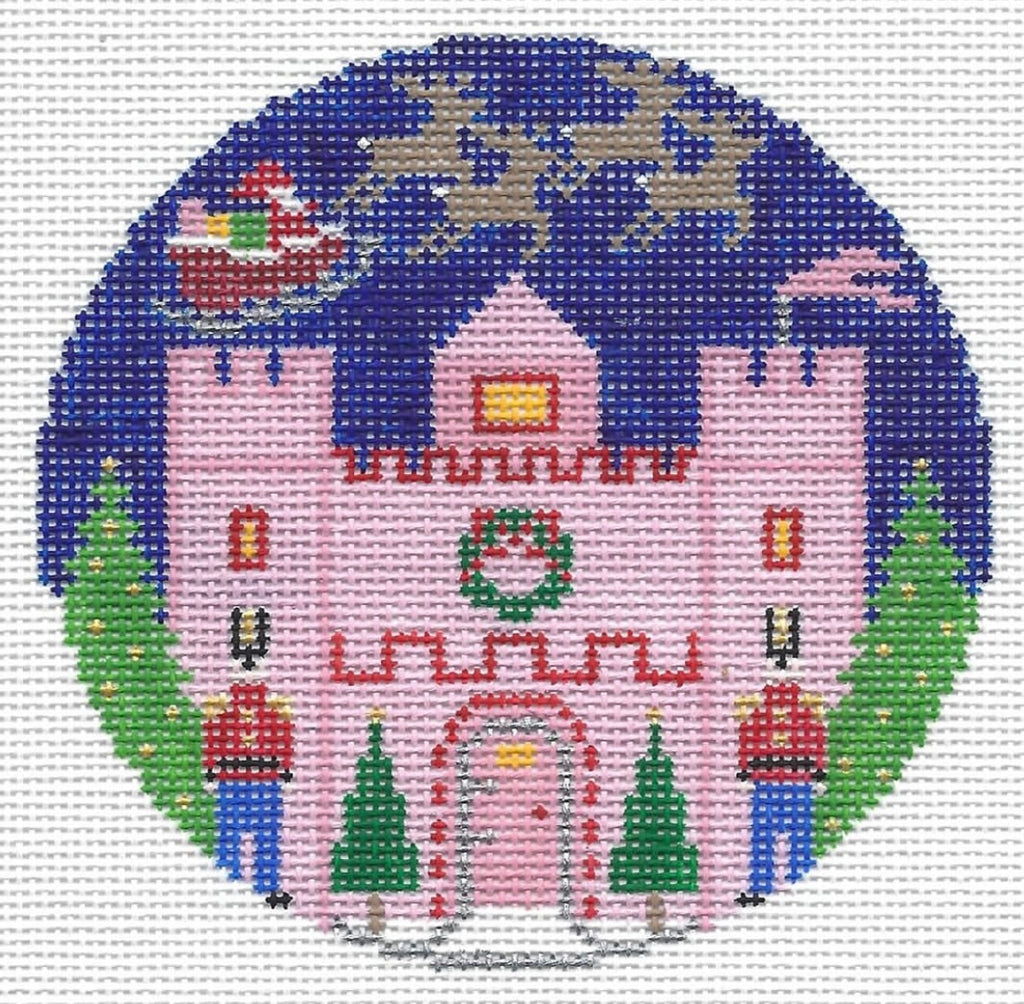 Pink Castle Round Canvas