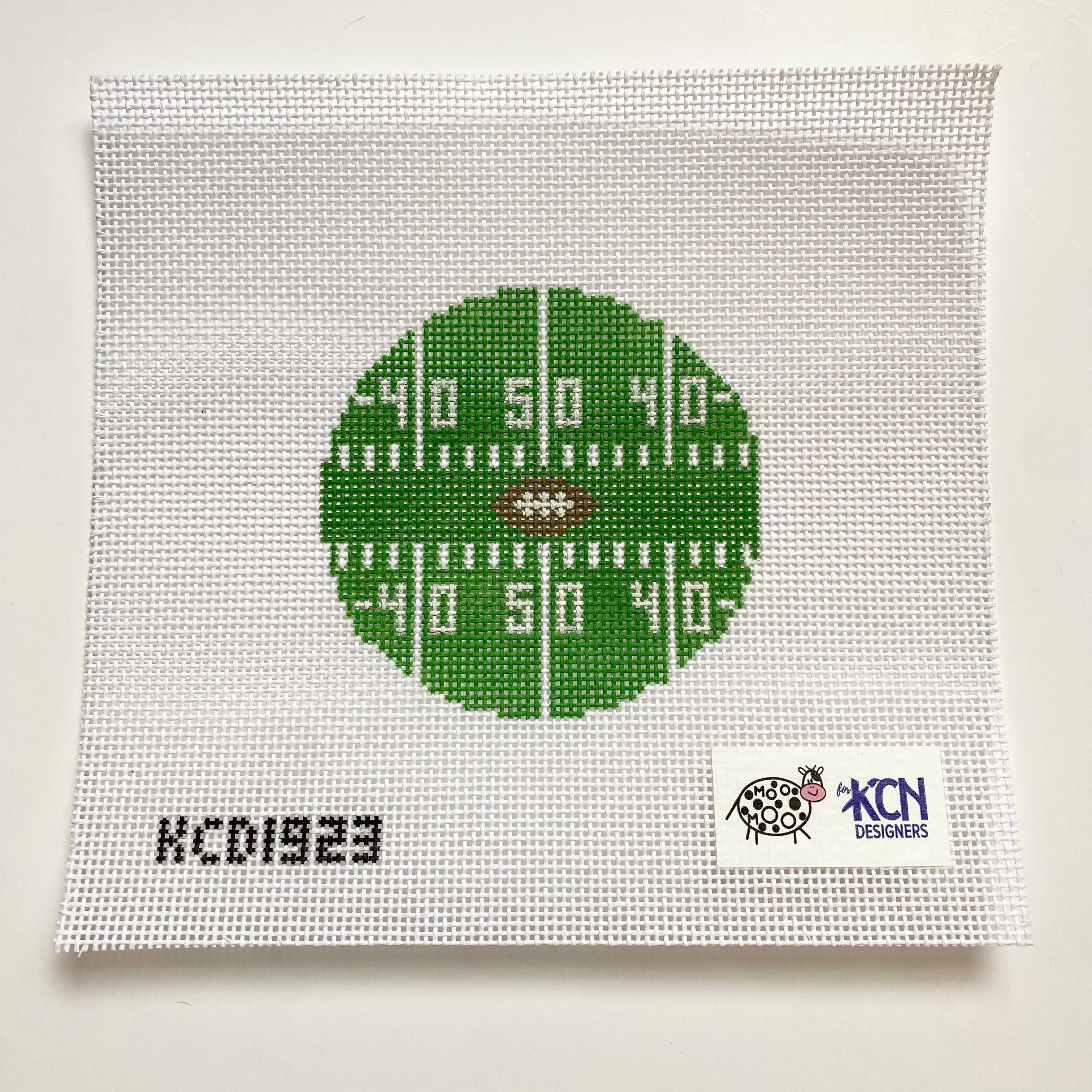 50 Yard Line Round Canvas - KC Needlepoint