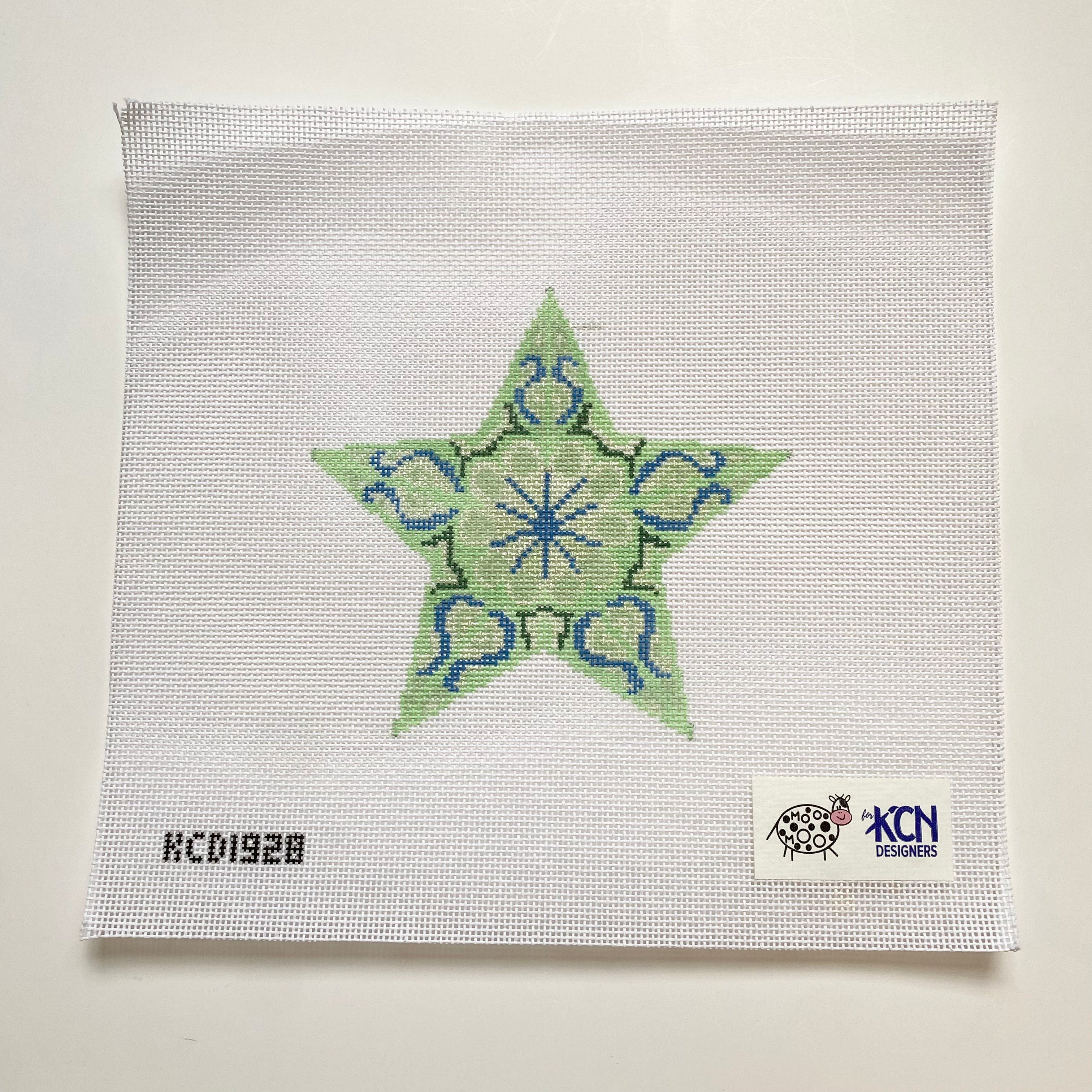 Green Star Canvas - KC Needlepoint