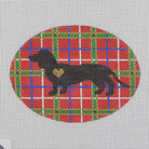 Plaid Dachshund Silhouette Canvas - KC Needlepoint