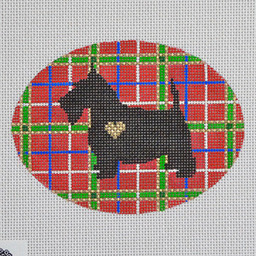 Plaid Scotty Silhouette Canvas - KC Needlepoint