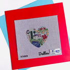 Dallas Heart Canvas - KC Needlepoint