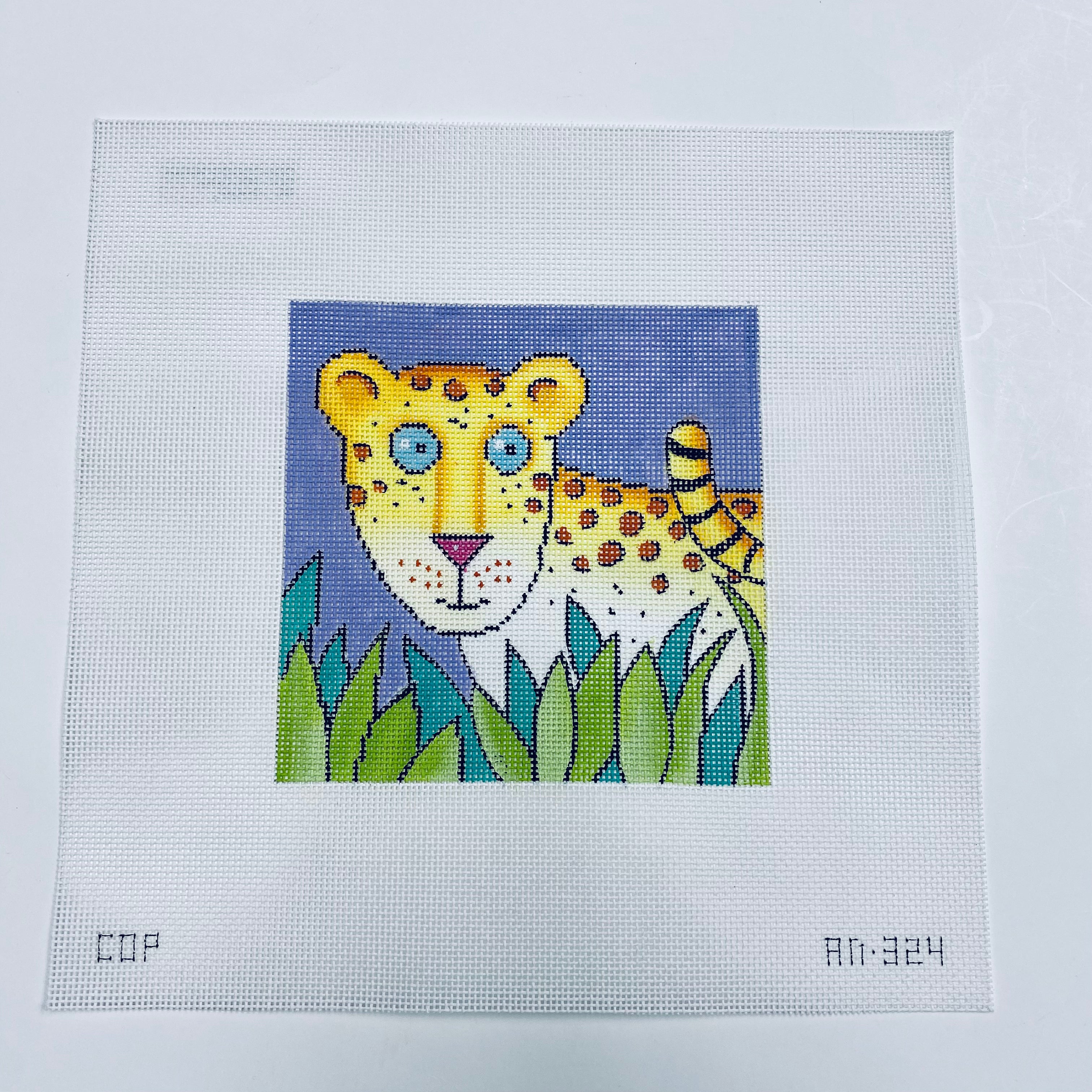 Whimsy Tiger Square Canvas - KC Needlepoint