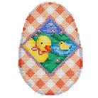 Ducks Scenic Gingham Egg Canvas - KC Needlepoint