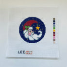 Santa Crescent 3" Round Canvas - KC Needlepoint