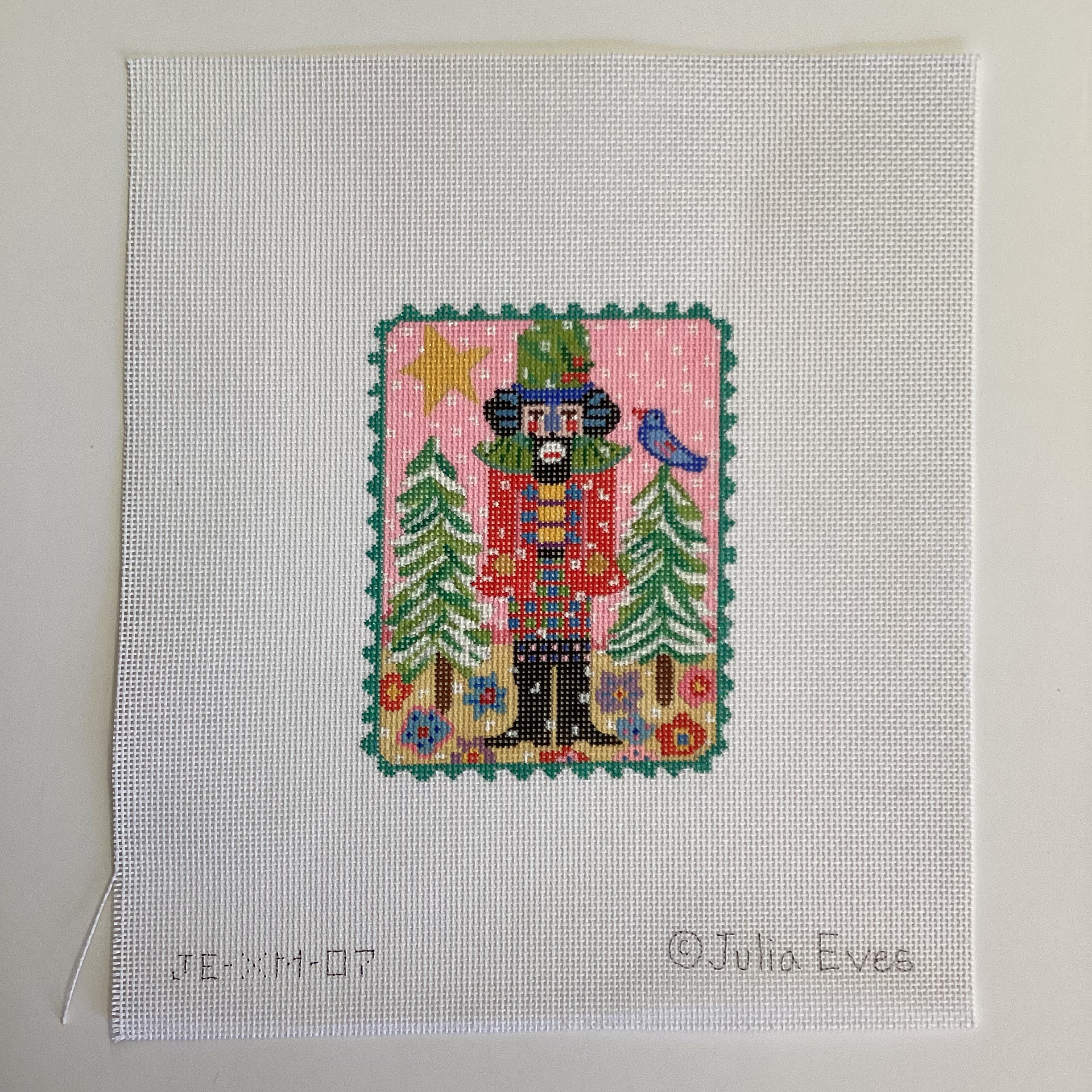 Nutcracker with Trees Needlepoint Canvas - KC Needlepoint