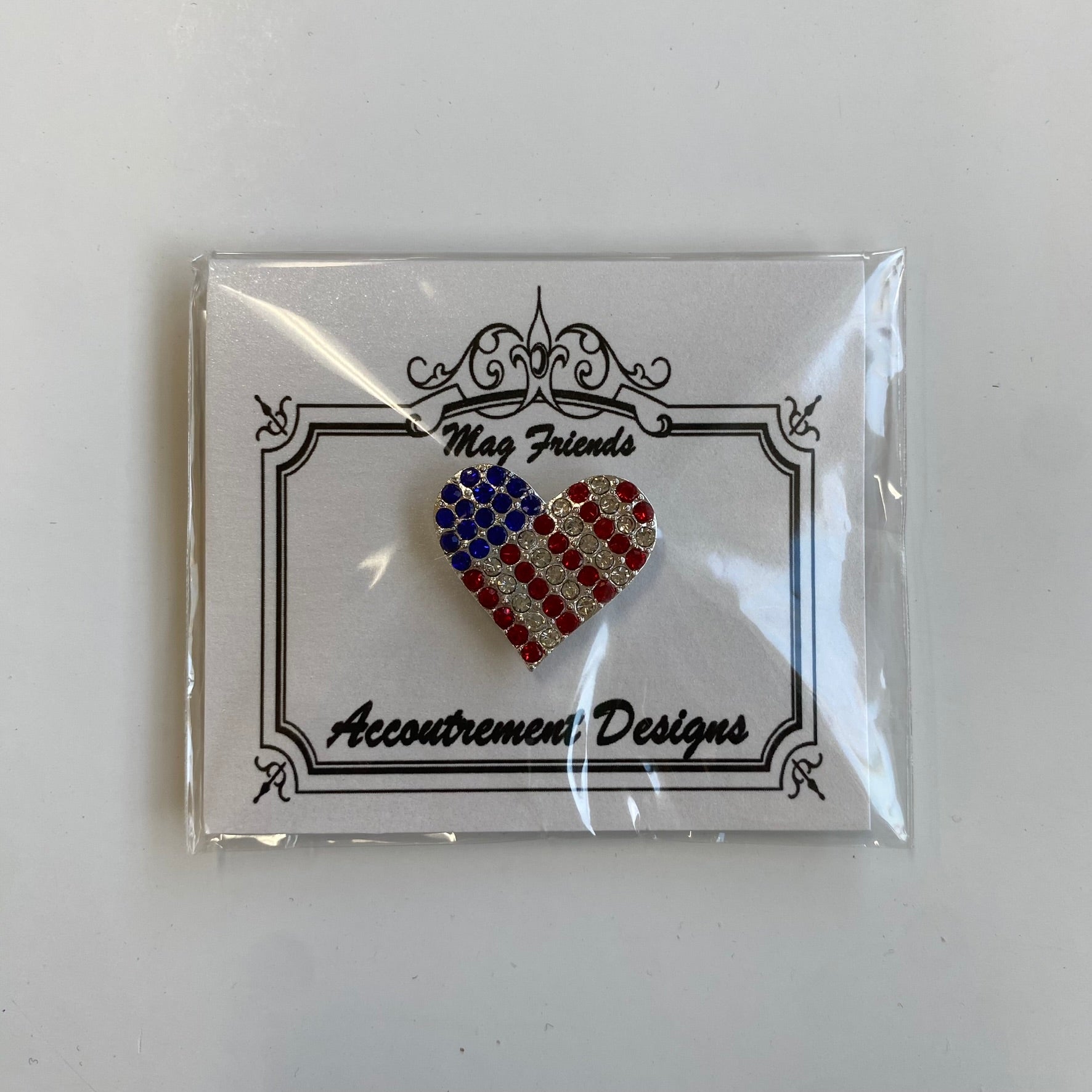 Sparkly Flag Heart Needle Minder - KC Needlepoint