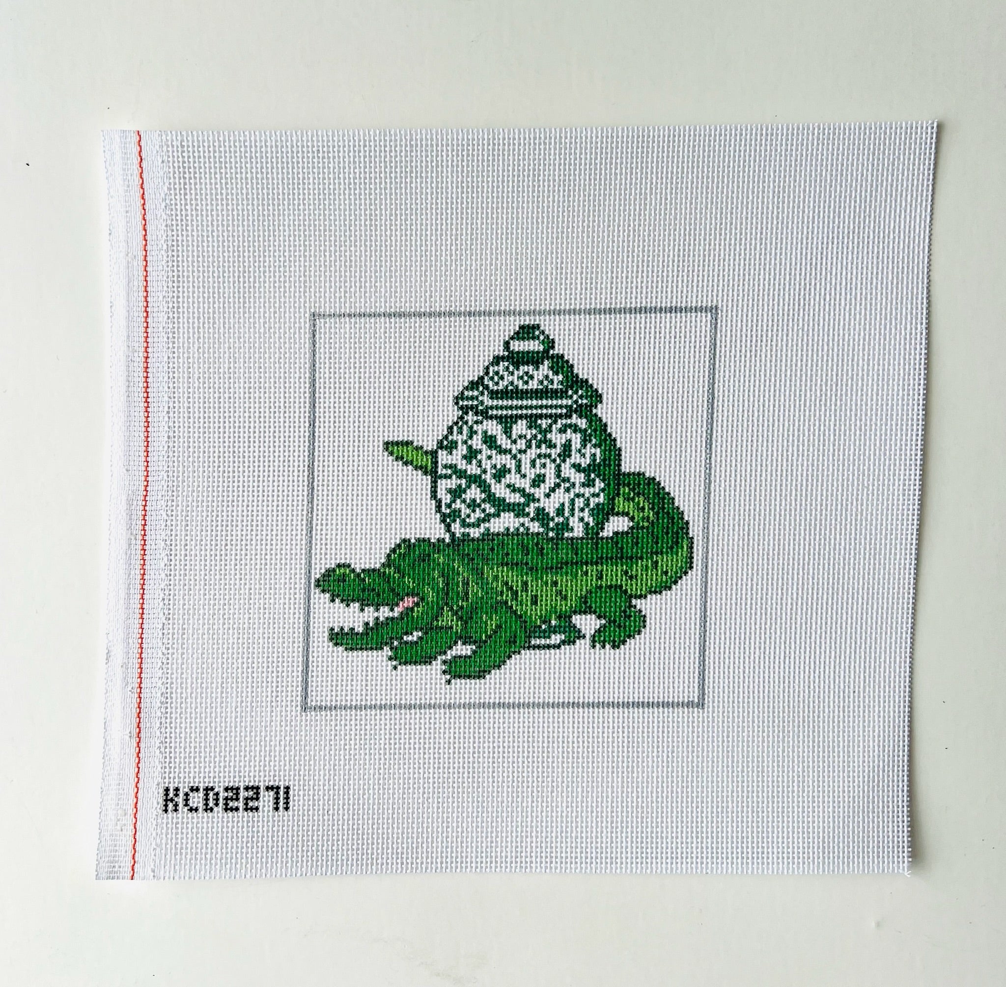 Gator and Ginger Jar Canvas - KC Needlepoint