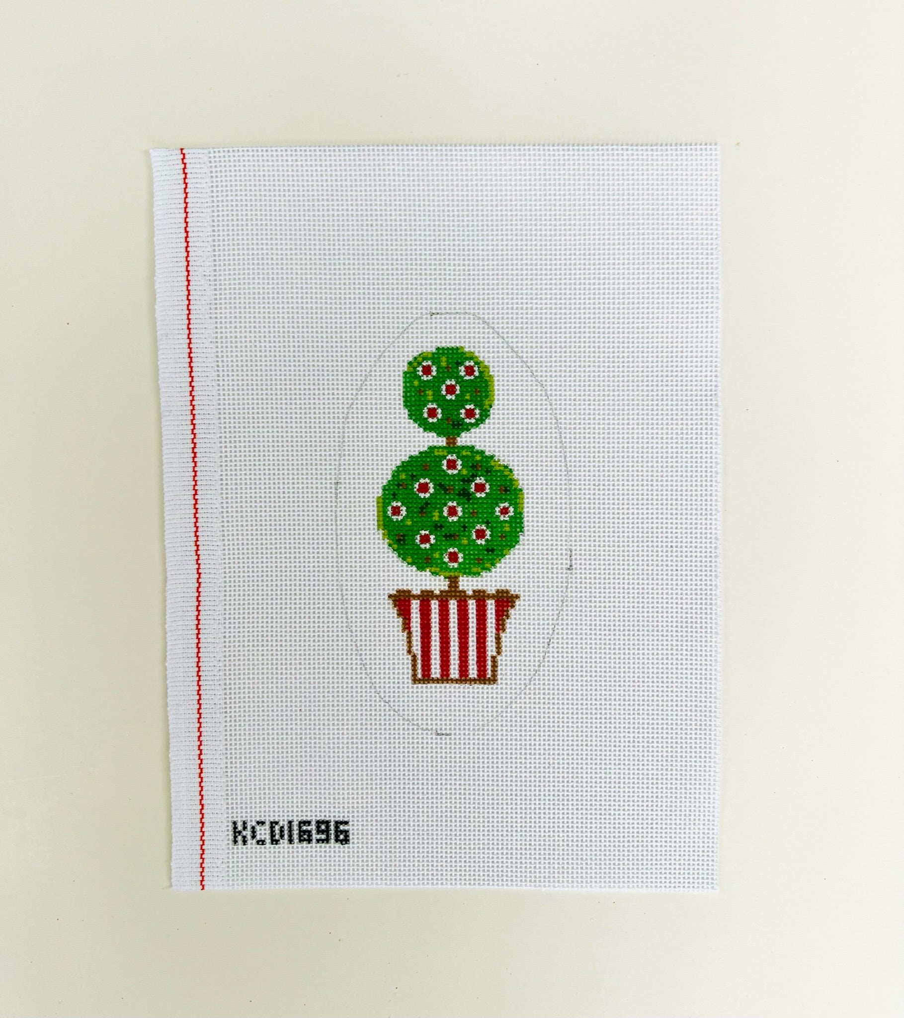 Christmas Ball Topiary Ornament Canvas - KC Needlepoint