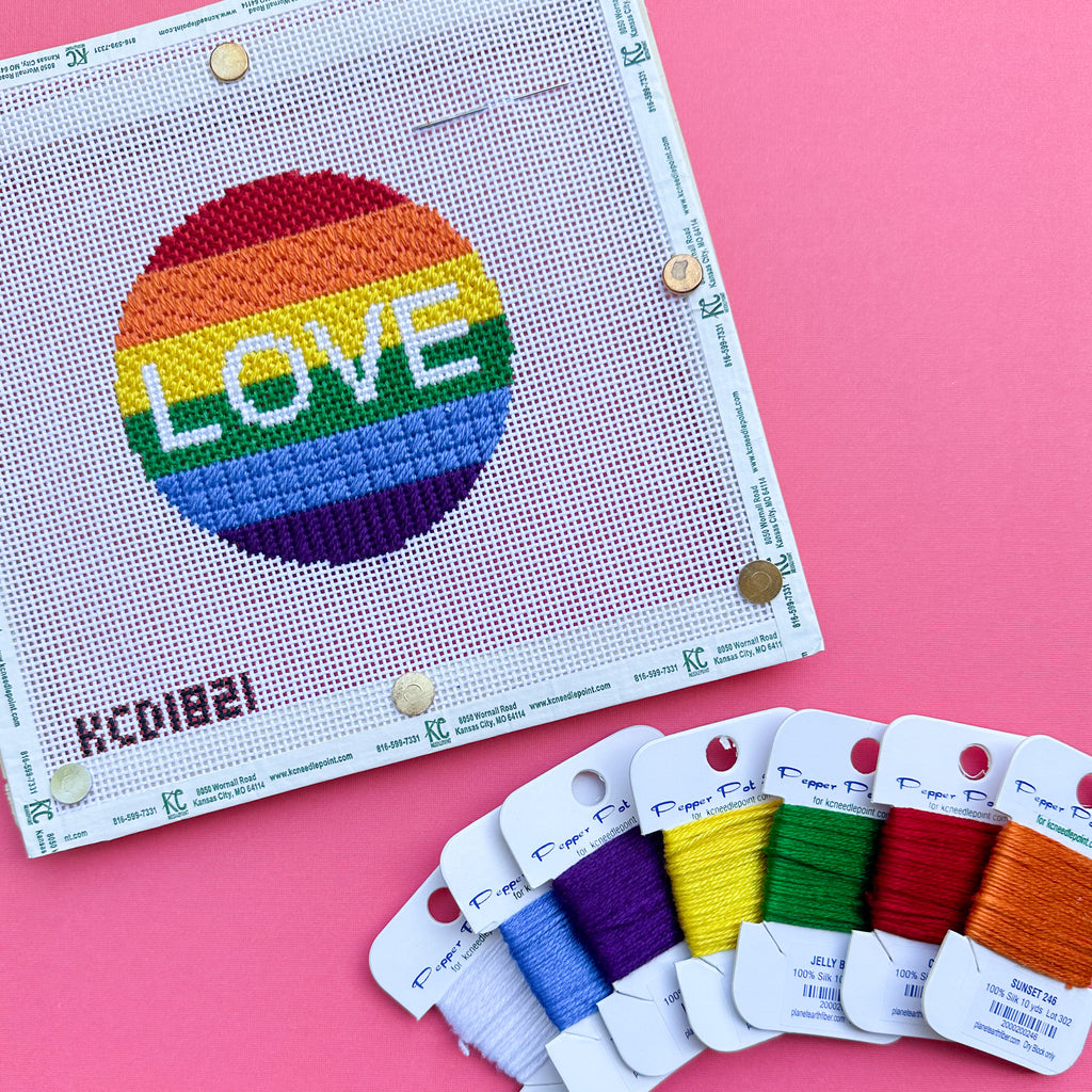 Love Round Kit - KC Needlepoint