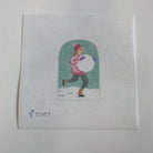 Winter Village Girl Making Snowman Canvas - KC Needlepoint