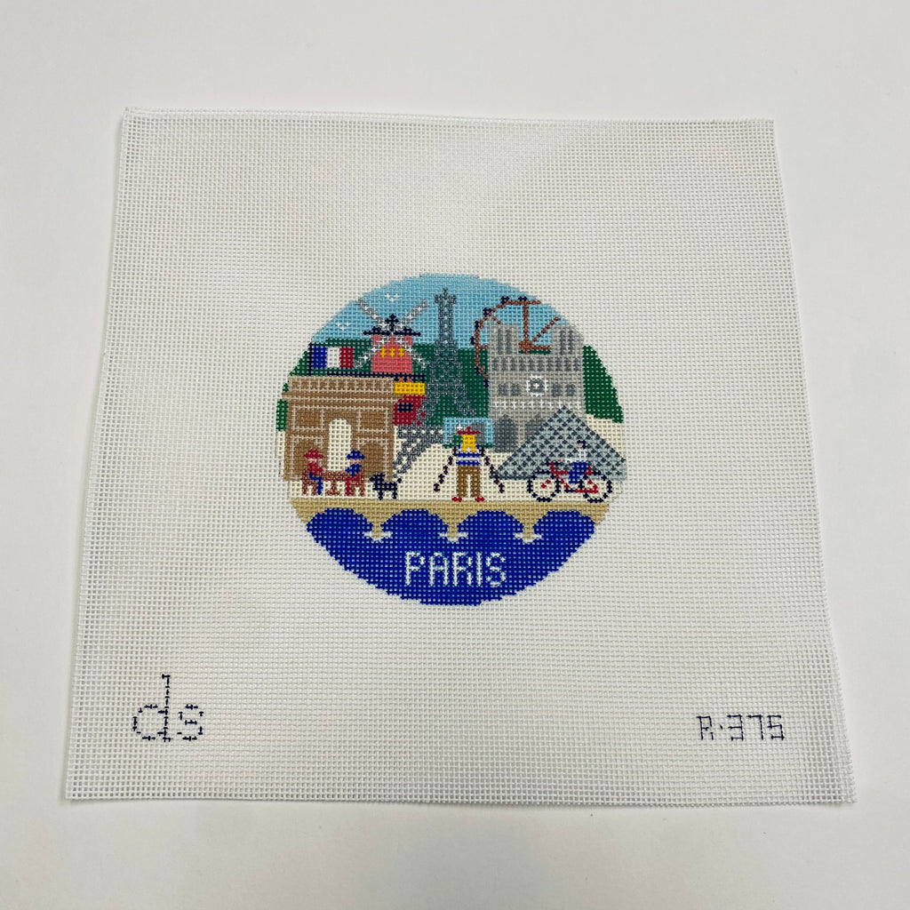 Paris Travel Round Canvas