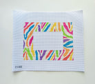 Rainbow Zebra Frame Canvas - KC Needlepoint