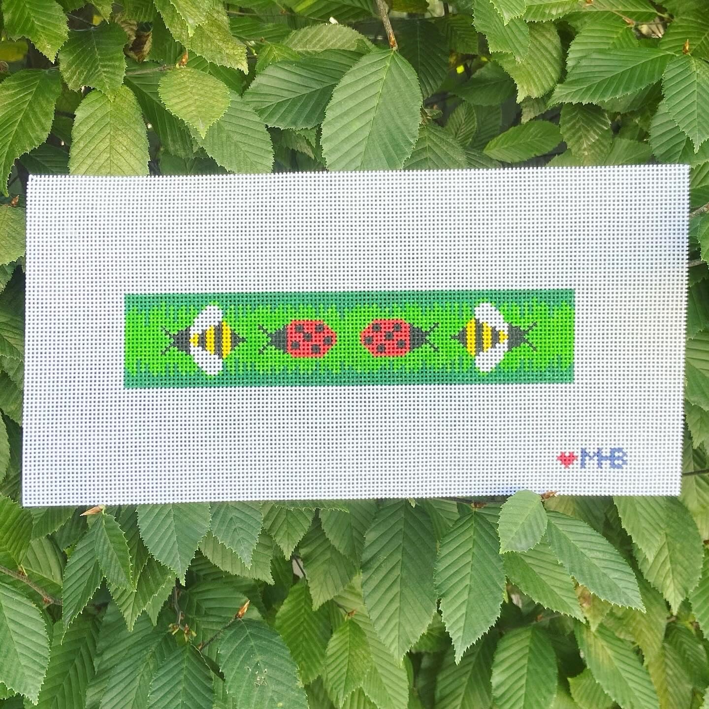 Ladybug and Bee Key Fob Canvas - KC Needlepoint