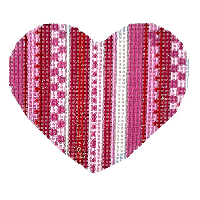 Multi Stripe Pink Mini Heart Canvas