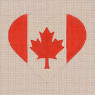 Canadian Flag Heart Canvas - KC Needlepoint