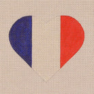 French Flag Heart Canvas - KC Needlepoint