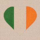 Irish Flag Heart Canvas - KC Needlepoint