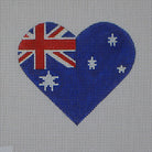 Australian Flag Heart Canvas - KC Needlepoint