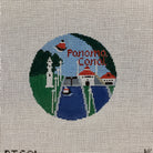 Panama Canal Travel Round Canvas - KC Needlepoint