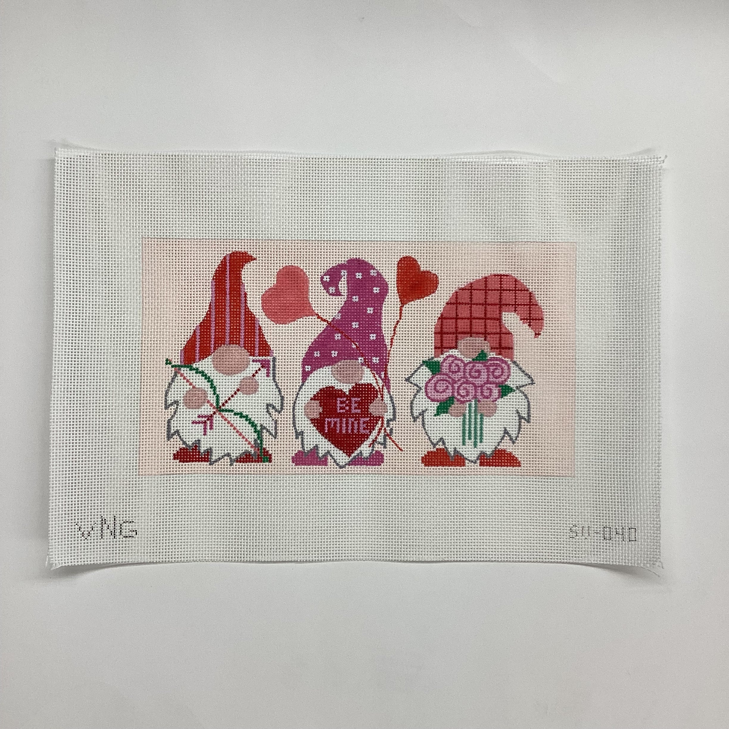 Valentine Gnomes Canvas - KC Needlepoint